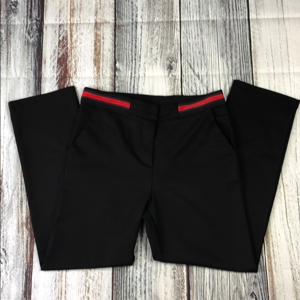 LOVESONG Black Pants w/ Green & Red Stripe SZ M